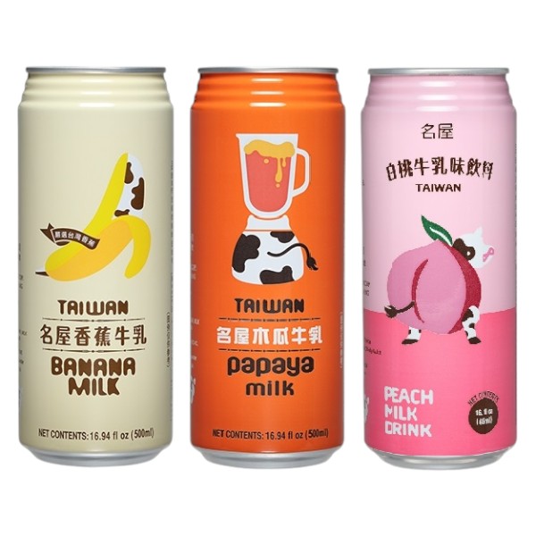名屋牛乳味飲料(木瓜/白桃/香蕉)