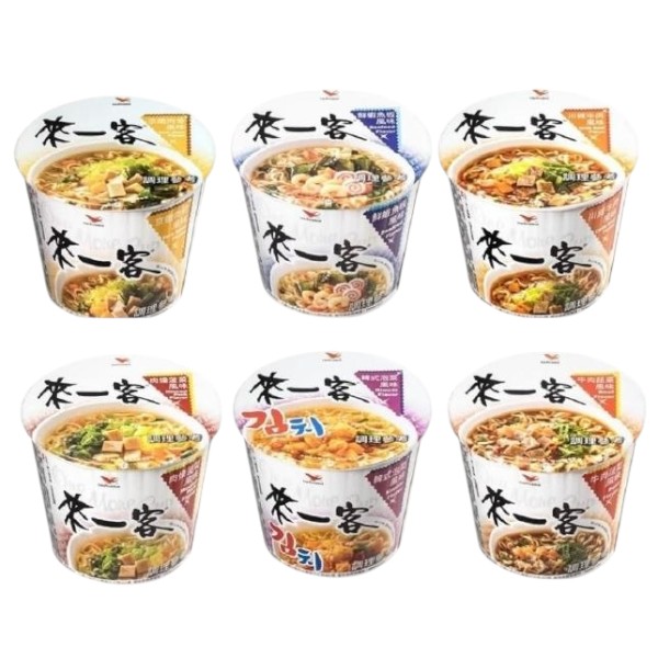 來一客 川辣牛肉/牛肉蔬菜/肉燥菠菜/京燉肉骨/韓式泡菜/鮮蝦魚板 (碗裝三入)