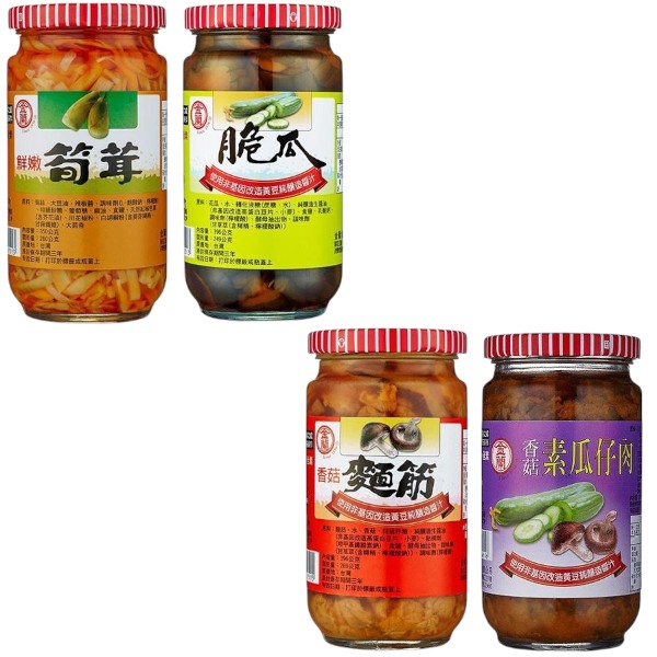 金蘭 脆瓜/鮮嫩筍茸/香菇麵筋/香菇素瓜仔肉