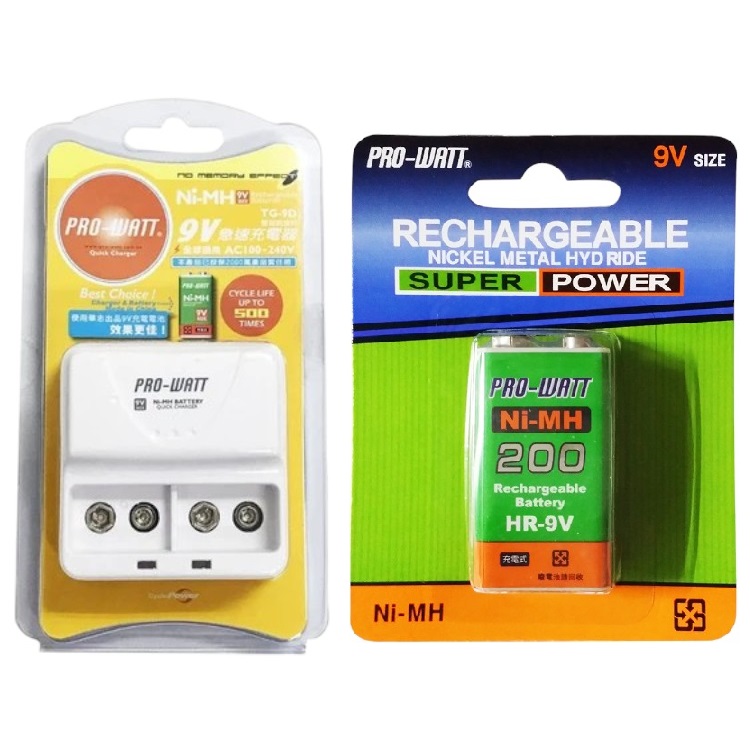 PRO-WATT-9V鎳氫充電電池 充電器